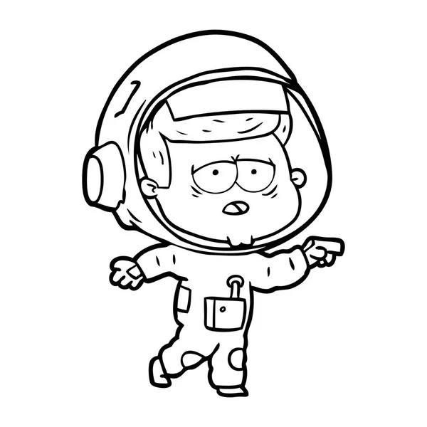 Ilustración Vectorial Dibujos Animados Astronauta Cansado — Archivo Imágenes Vectoriales