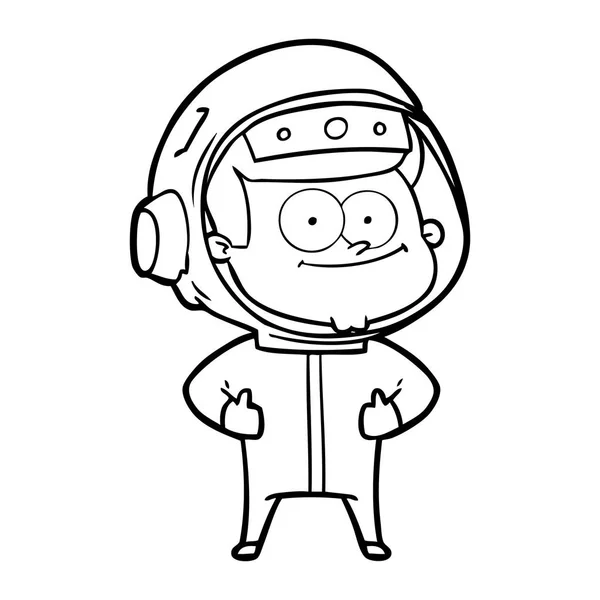 Vektorillustration Glad Astronaut Tecknad — Stock vektor