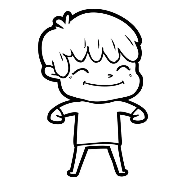 Εικονογράφηση Διάνυσμα Καρτούν Ευτυχισμένο Αγόρι — Διανυσματικό Αρχείο
