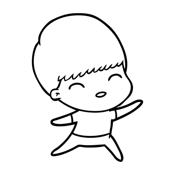 快乐卡通男孩的矢量插图 — 图库矢量图片
