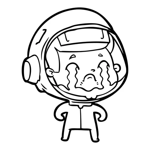 Illustration Vectorielle Dessin Animé Pleurant Astronaute — Image vectorielle