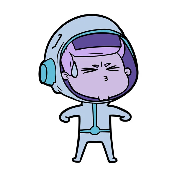 漫画のベクトル イラストは宇宙飛行士を強調しました — ストックベクタ