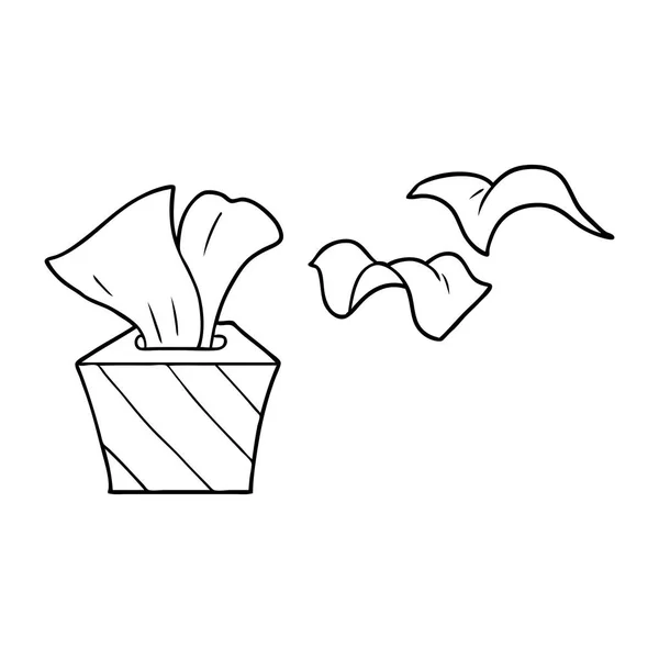 Kreslený Krabici Papírovými Kapesníky — Stockový vektor