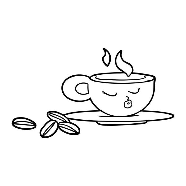Wektor Ilustracja Kreskówka Kubek Espresso — Wektor stockowy