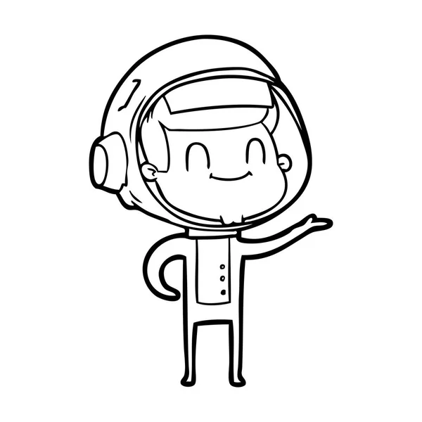 Ilustración Vectorial Del Astronauta Dibujos Animados Feliz — Archivo Imágenes Vectoriales