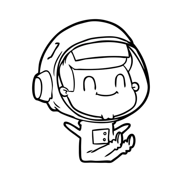 Glücklicher Cartoon Astronaut — Stockvektor