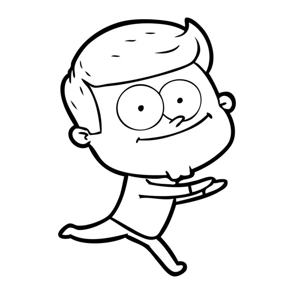 Vector Ilustración Dibujos Animados Hombre Feliz — Archivo Imágenes Vectoriales