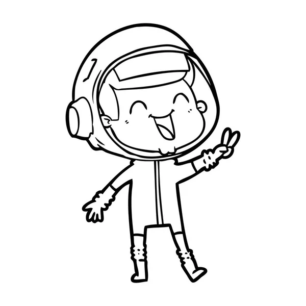 Vectorillustratie Van Happy Cartoon Astronaut — Stockvector