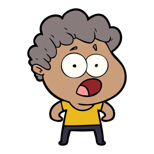 Hombre Dibujos Animados Jadeando Sorprendido — Vector de stock