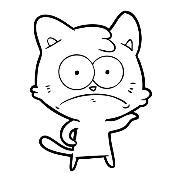 Vector Ilustración Dibujos Animados Gato Nervioso — Vector de stock