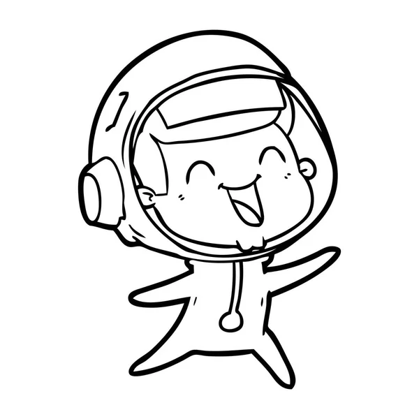 Ilustração Vetorial Feliz Astronauta Dos Desenhos Animados — Vetor de Stock