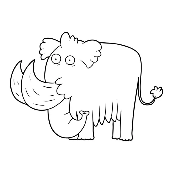 卡通猛犸象的矢量图解 — 图库矢量图片