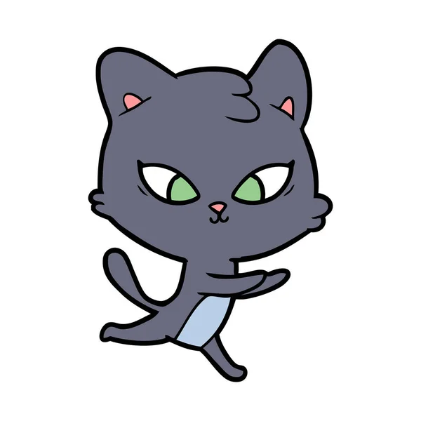 Vector Illustratie Van Schattige Cartoon Kat — Stockvector