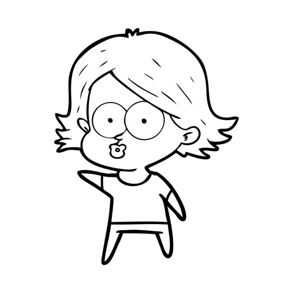 ふくれっ面少女漫画のベクトル イラスト — ストックベクタ