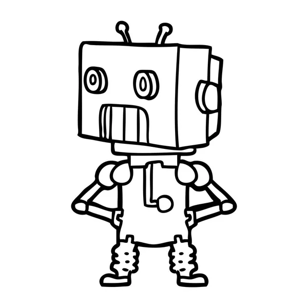 Vektor Illustration Tecknad Robot — Stock vektor