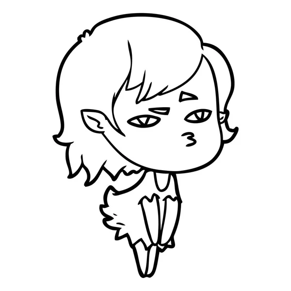Ilustração Vetorial Desenho Animado Vampiro Menina — Vetor de Stock