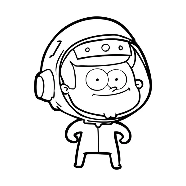 Vector Illustration Happy Astronaut Cartoon — Stock Vector