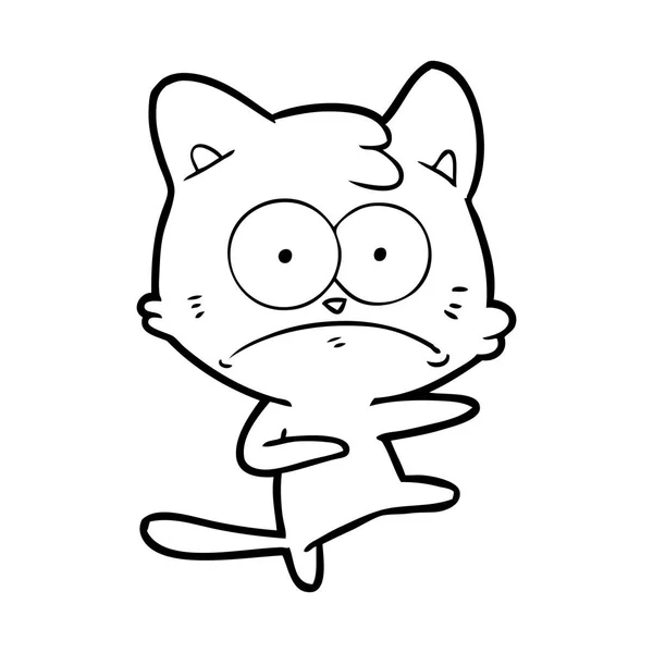 Vectorillustratie Van Cartoon Nerveus Kat — Stockvector