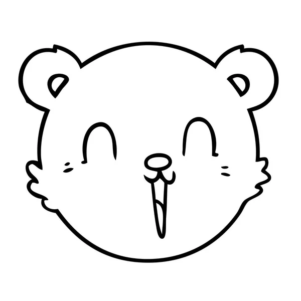 Lindo Dibujo Animado Osito Peluche Cara — Vector de stock