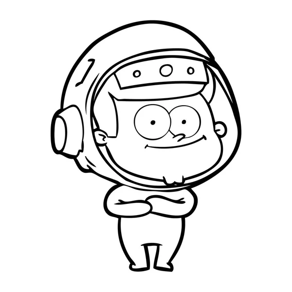 Ilustração Vetorial Desenhos Animados Astronauta Feliz —  Vetores de Stock