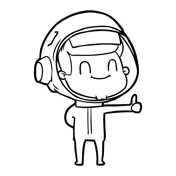 Ilustración Vectorial Del Astronauta Dibujos Animados Feliz — Archivo Imágenes Vectoriales