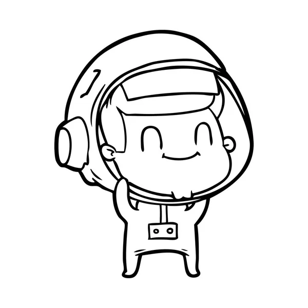 Heureux Dessin Animé Astronaute Homme — Image vectorielle