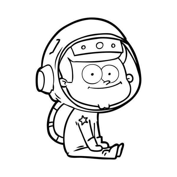 Ilustração Vetorial Desenhos Animados Astronauta Feliz — Vetor de Stock