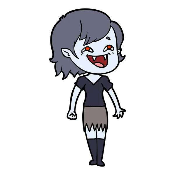 Cartoon Laughing Vampire Girl — Stock Vector