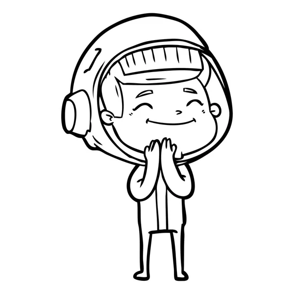 Ilustración Vectorial Del Astronauta Dibujos Animados Feliz — Vector de stock