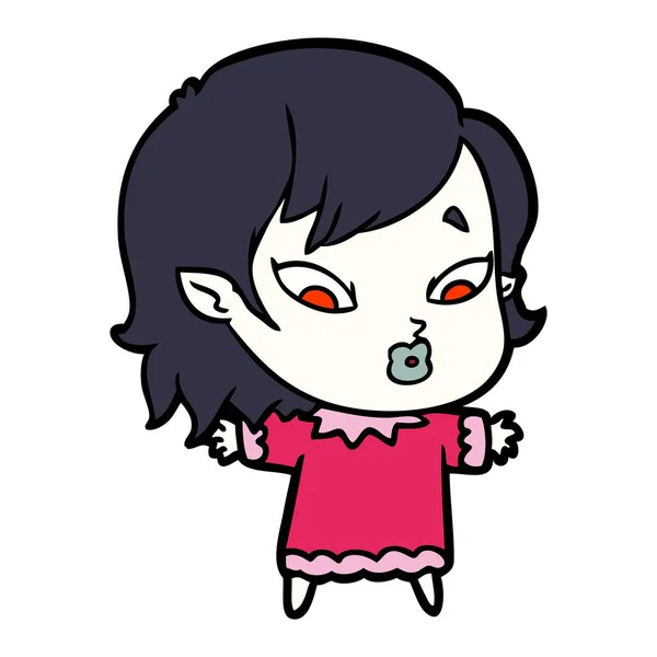 Sevimli Çizgi Vampir Kız — Stok Vektör