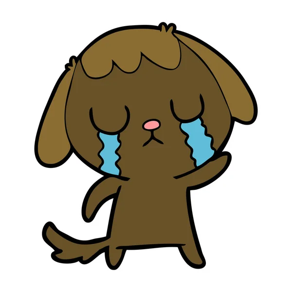 Chien Dessin Animé Mignon Pleurer — Image vectorielle