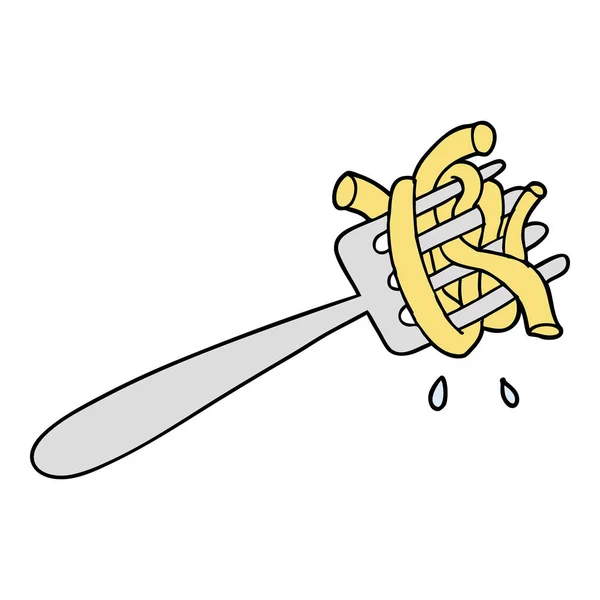 Cartoon Spaghetti Vork — Stockvector