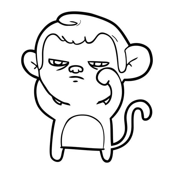 Vektör Çizim Karikatür Rahatsız Maymun — Stok Vektör