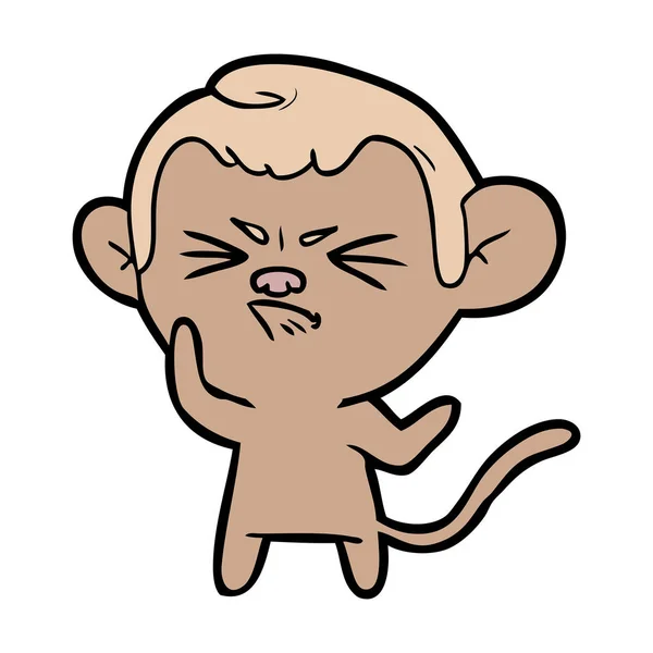 Illustrazione Vettoriale Scimmia Infastidito Cartone Animato — Vettoriale Stock