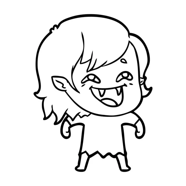 Dibujos Animados Riendo Chica Vampiro — Vector de stock