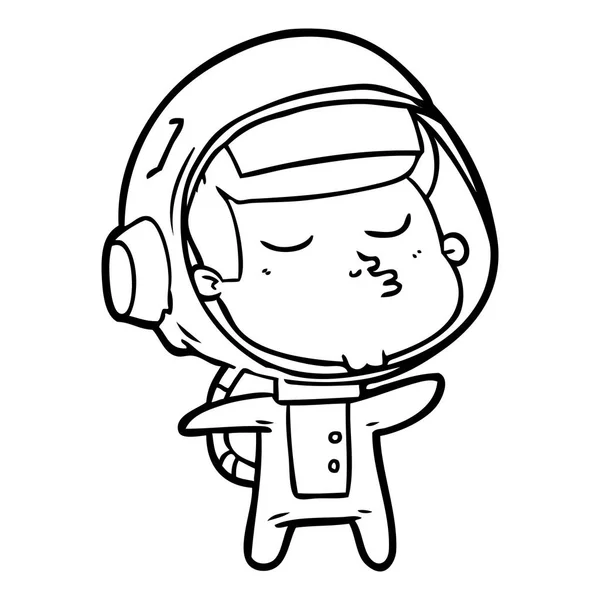 Illustration Vectorielle Dessin Animé Astronaute Confiant — Image vectorielle