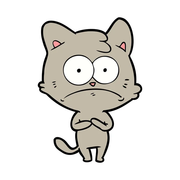 Vector Ilustración Dibujos Animados Gato Nervioso — Vector de stock