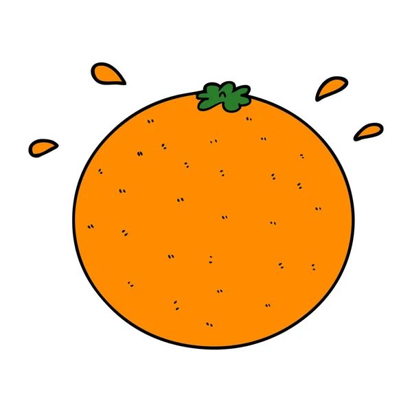 Vector Ilustración Dibujos Animados Naranja — Vector de stock