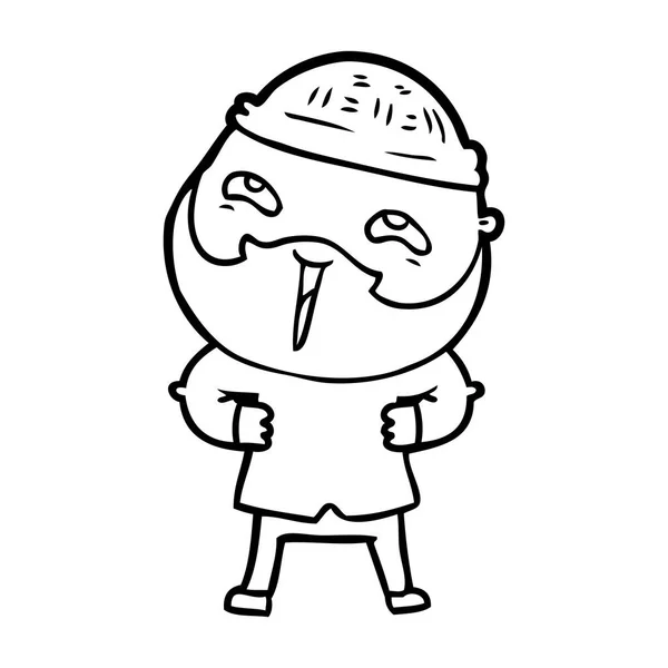 漫画幸せな髭男 — ストックベクタ