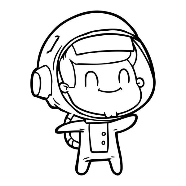 Ilustración Vectorial Del Astronauta Dibujos Animados Feliz — Archivo Imágenes Vectoriales