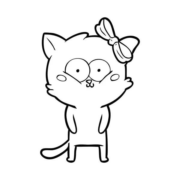 Vector Illustratie Van Cartoon Kat — Stockvector