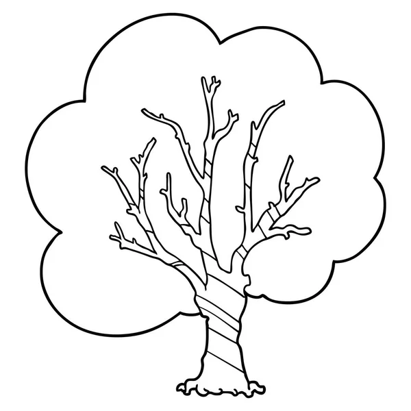 Εικονογράφηση Φορέα Του Δένδρου Κινουμένων Σχεδίων — Διανυσματικό Αρχείο