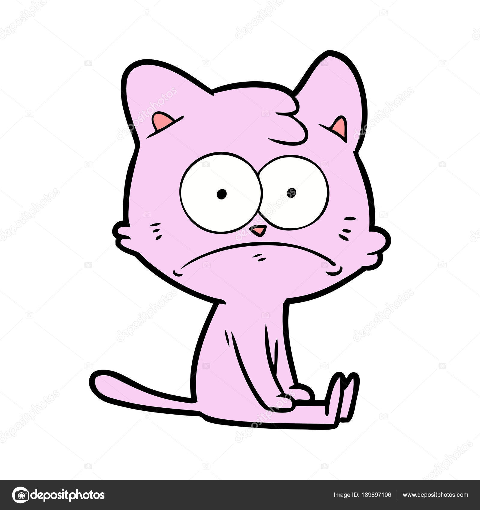 Vektör Çizim Karikatür Gergin Kedi Vektörel çizim ©lineartestpilot