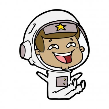  vektör çizim karikatür gülen astronot