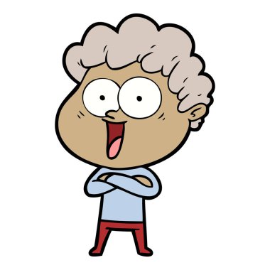 vektör çizim karikatür mutlu adam