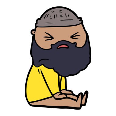 Sakallı çizgi film adamı.