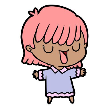 Çizgi filmdeki kadının vektör çizimi 