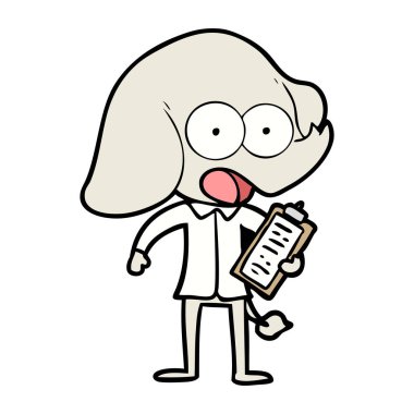 vektör çizim sevimli çizgi fil