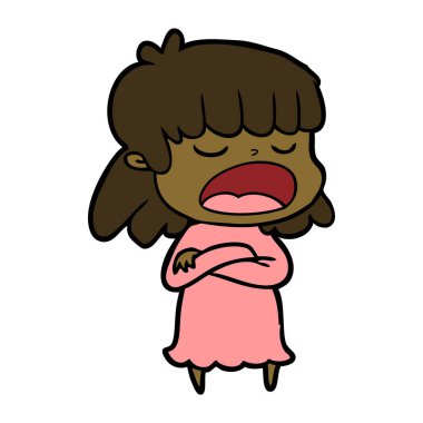  vektör çizim karikatür kadın söz