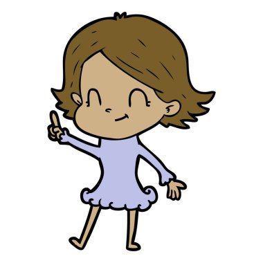vektör çizim karikatür dostça kız